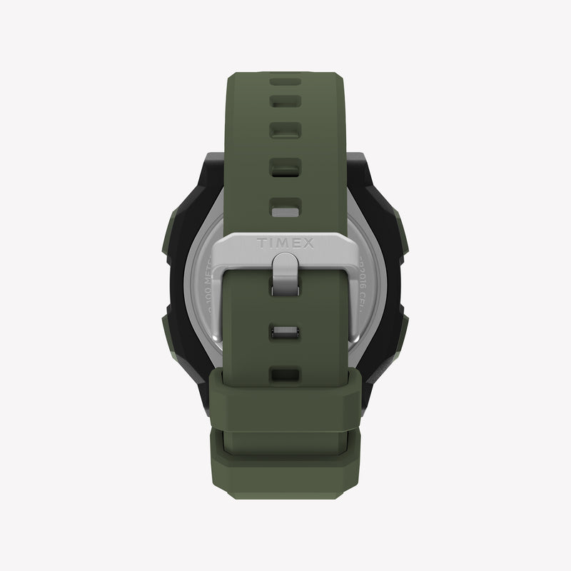 TIMEX Men's Black PC+GF, Green Silicone | TW4B34500