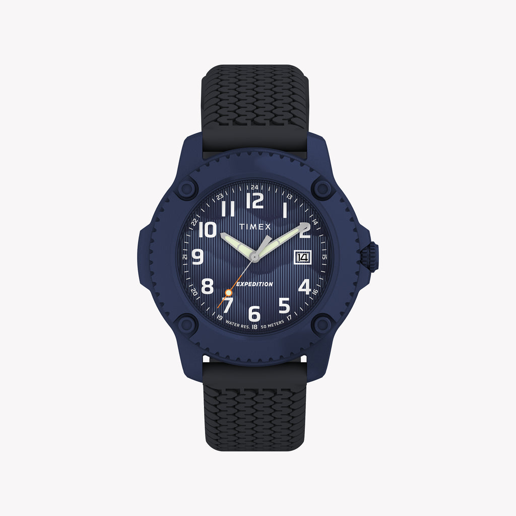 Timber Aluminum Blue Dial Silicone Strap Watch TW4B34600 | Stylish & Durable