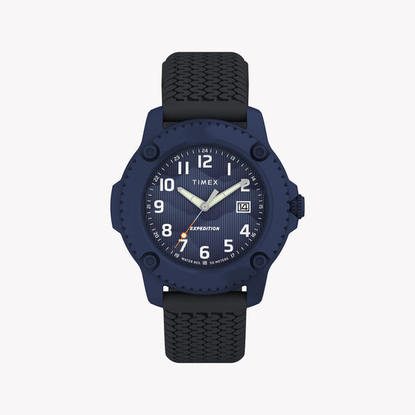 Timber Aluminum Blue Dial Silicone Strap Watch TW4B34600 | Stylish & Durable