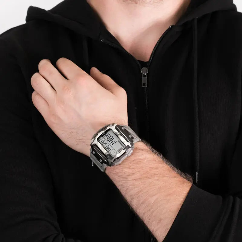 TIMEX Digital Command TW5M18300 - Montre pour homme en résine grise avec résistance à la lumière et aux chocs INDIGLO