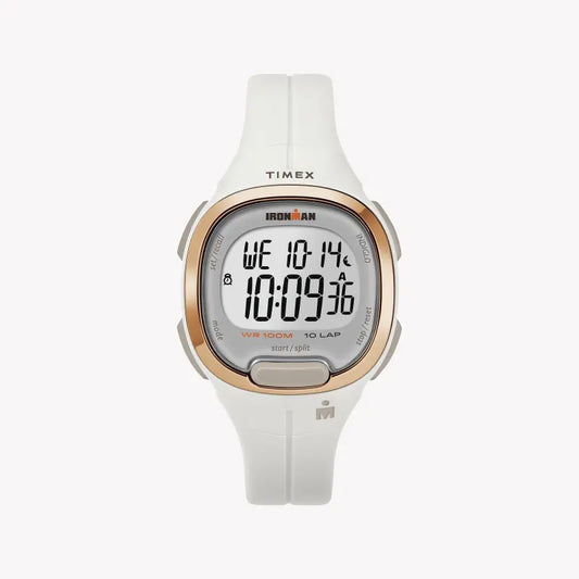 TIMEX IRONMAN TRANSIT T10 – Unisex-Digitaluhr mit langlebigem weißen Harzband und Wasserbeständigkeit