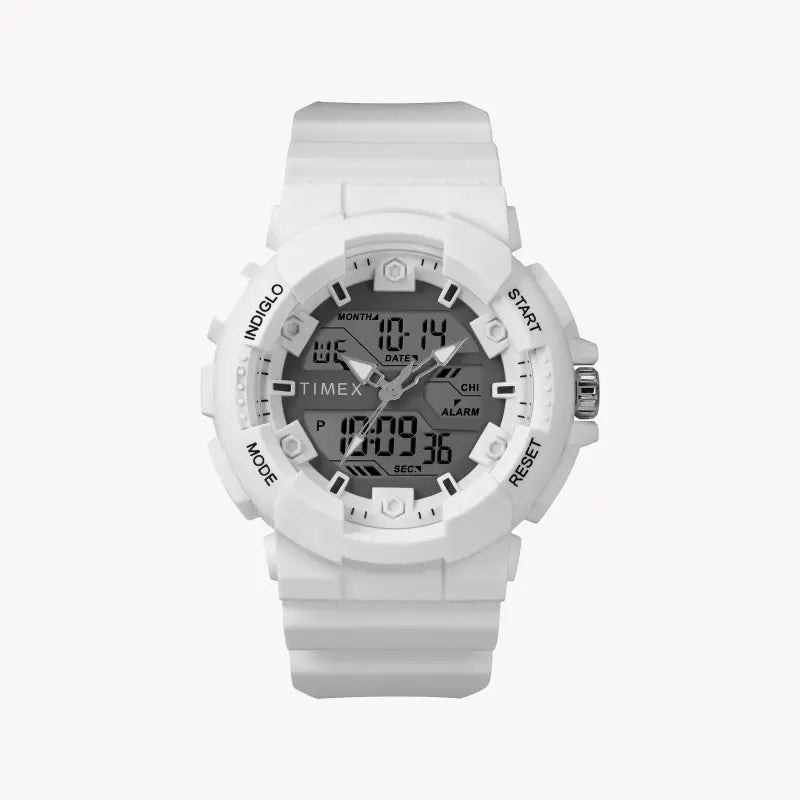 Timex Men's White Resin Watch, Digital Dial | TW5M22400