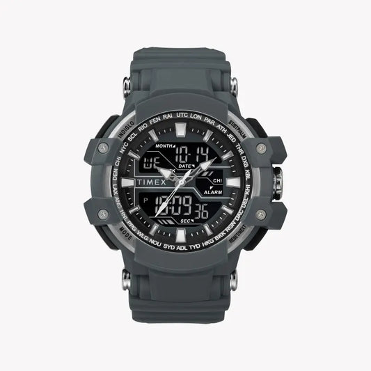 TIMEX TW5M22600 DGTL LIFESTYLE – GRAUE HARZ-HERRENUHR MIT INDIGLO-LICHT UND SPORTFUNKTIONEN