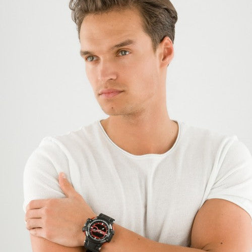 TIMEX TW5M22700 DGTL LIFESTYLE - MONTRE HOMME EN RÉSINE NOIRE AVEC ALARME ET LUMIÈRE INDIGLO