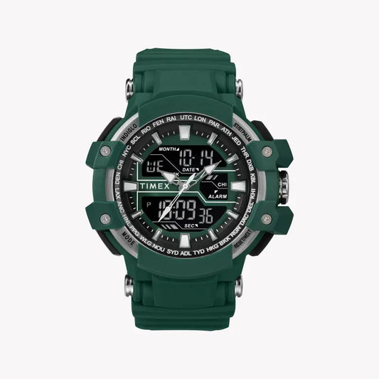TIMEX TW5M22800 DGTL LIFESTYLE – LANGLEBIGE HERRENUHR AUS GRÜNEM HARZ MIT DIGITALEM ZIFFERBLATT