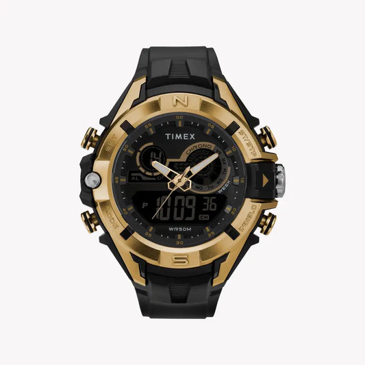 TIMEX TW5M23100 DGTL LIFESTYLE – SCHWARZE HARZ-HERRENUHR mit digitalem Zifferblatt und INDIGLO-Licht