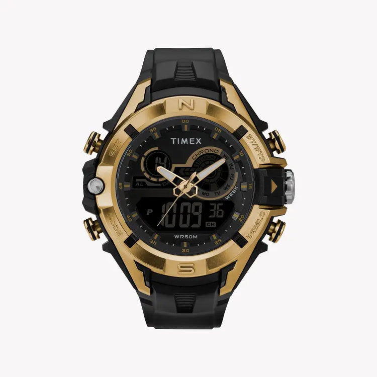 TIMEX TW5M23100 DGTL LIFESTYLE - BLACK RESIN MEN'S WATCH with Digital Dial & INDIGLO Light