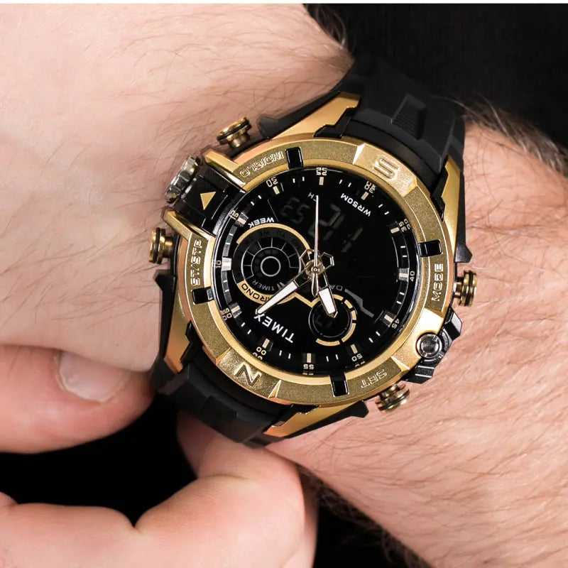 TIMEX TW5M23100 DGTL LIFESTYLE – SCHWARZE HARZ-HERRENUHR mit digitalem Zifferblatt und INDIGLO-Licht