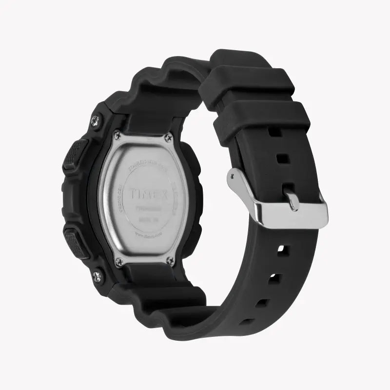 Montre TIMEX pour femme avec boîtier en résine noire et bracelet en silicone noir