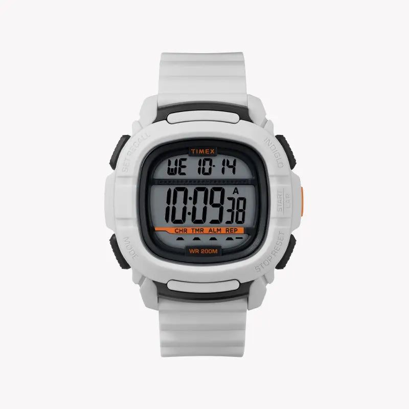 Timex Men's White Silicone Digital Watch, Resin Case | Tw5m26400