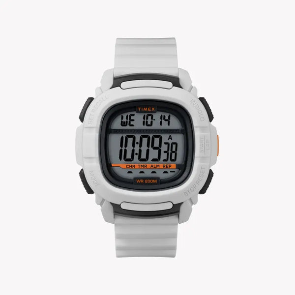 Timex Men's White Silicone Digital Watch, Resin Case | Tw5m26400
