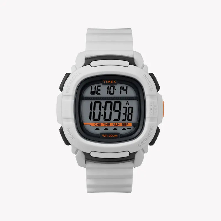 Timex Men's White Silicone Digital Watch, Resin Case | TW5M26400