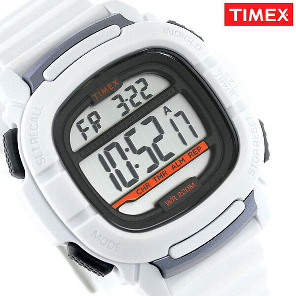 Timex Men's White Silicone Digital Watch, Resin Case | TW5M26400