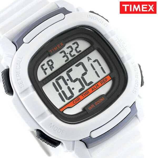Timex Men's White Silicone Digital Watch, Resin Case | Tw5m26400