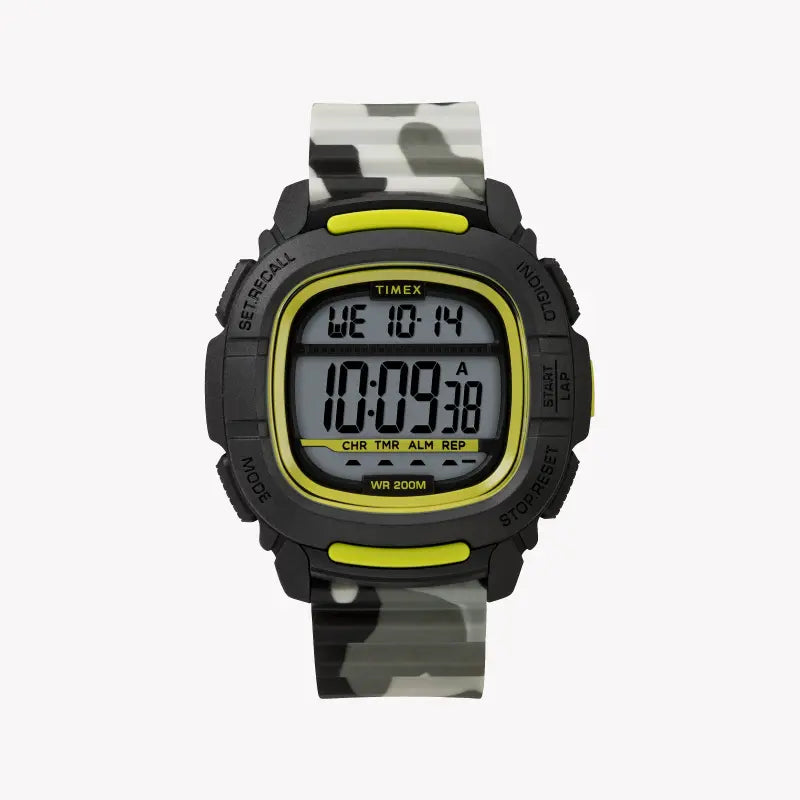 MONTRE NUMÉRIQUE POUR HOMMES TIMEX COMMAND CAMO 47 MM - DURABLE, RÉSISTANTE À L'EAU, PRÊTE POUR LE SPORT