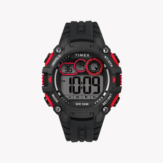 TIMEX TW5M27000 DGTL LIFESTYLE – DIGITALE HERRENUHR AUS SCHWARZEM HARZ MIT WEICHEM SILIKONARMBAND