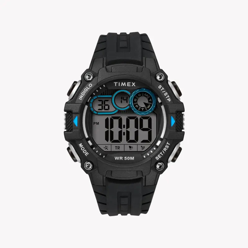 TIMEX TW5M27300 DGTL LIFESTYLE - MONTRE POUR HOMMES EN SILICONE NOIR STYLE ET FONCTION