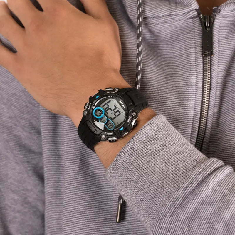 TIMEX TW5M27300 DGTL LIFESTYLE - MONTRE POUR HOMMES EN SILICONE NOIR STYLE ET FONCTION