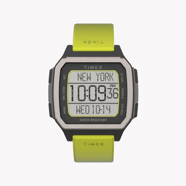 Timex Men's Green Silicone Watch, Digital Dial | Tw5m28900