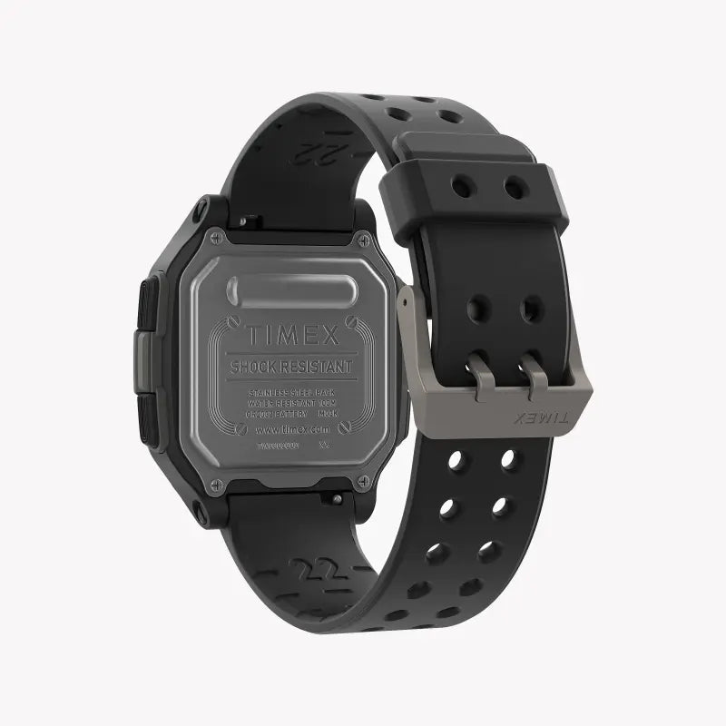 Timex TW5M29000 Digital Command Urban – Strapazierfähige Herrenuhr aus schwarzem Silikon und Kunstharz