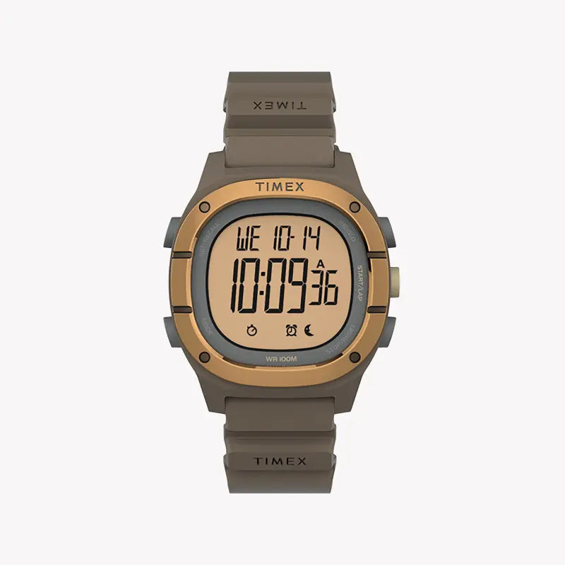 Timex Unisex Brown Silicone Watch, Digital Dial | TW5M35400