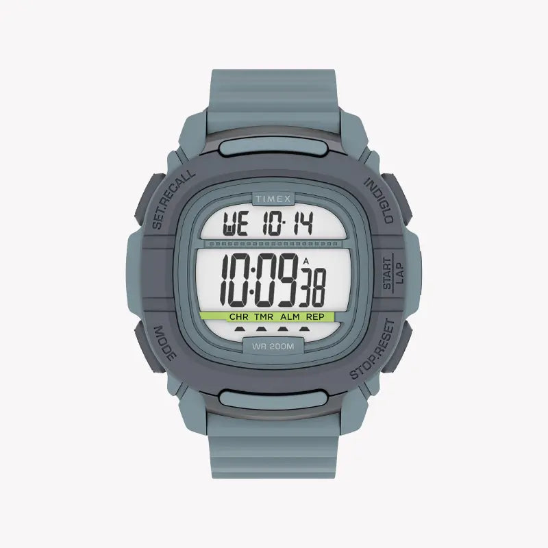 Montre pour hommes TIMEX Digital Command 47 mm - Silicone bleu et veilleuse INDIGLO
