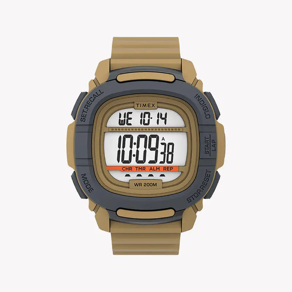 Timex Men's Tan Silicone Watch, Digital Dial | Tw5m35900