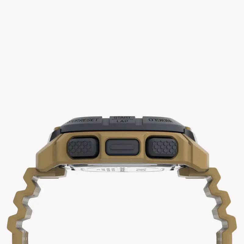 ساعة TIMEX DIGITAL COMMAND 47MM - ساعة رجالية من السيليكون باللون البني - أناقة ومتانة خالدة