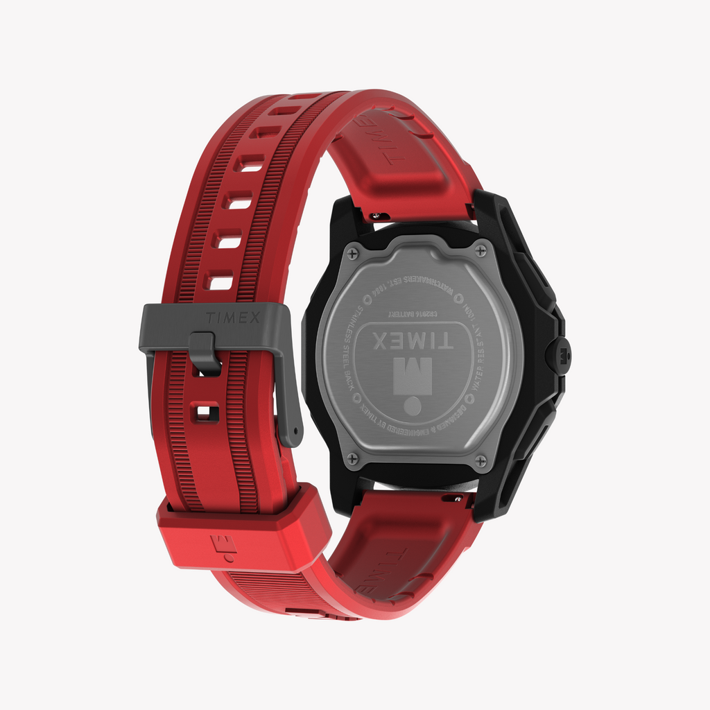 Timex Men's Resin/Rubber, Black/Red | Tw5m57900