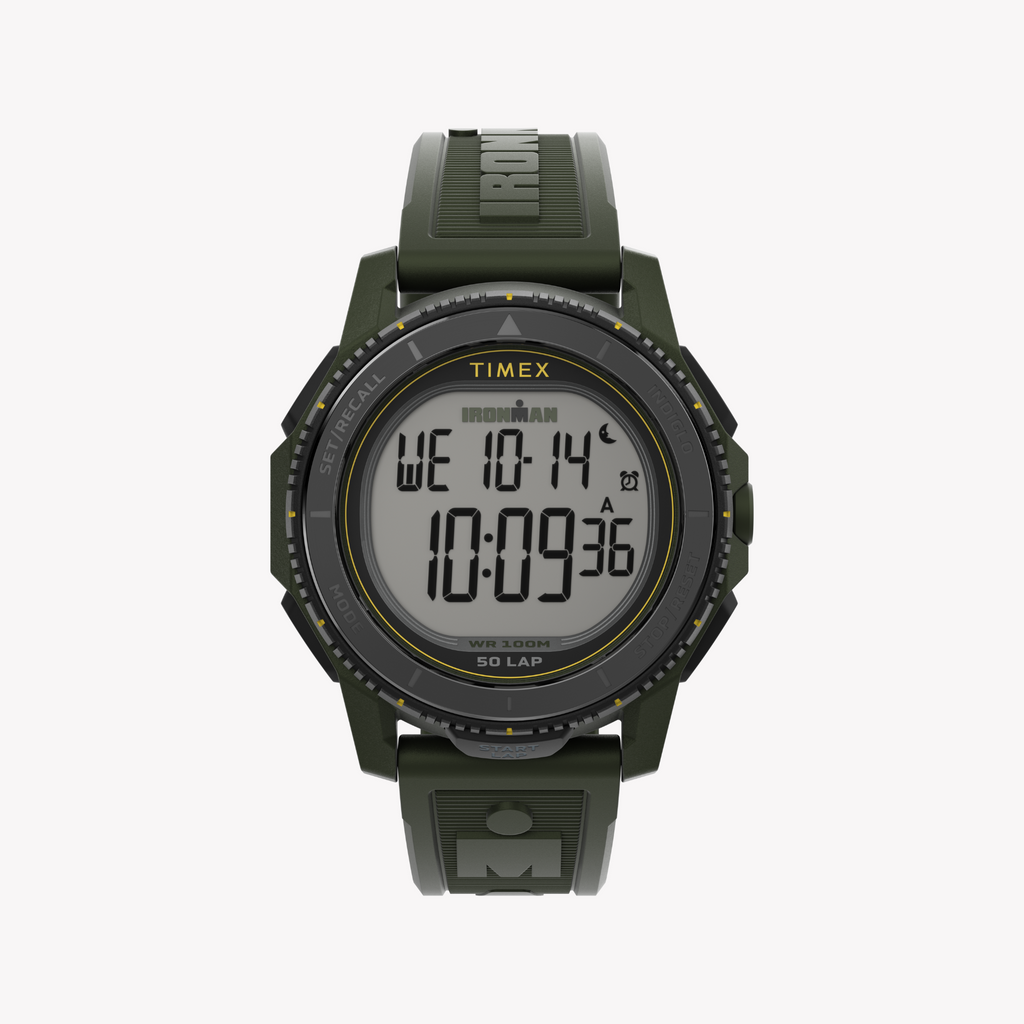 Timex Men's Resin/Black, Rubber/Green | Tw5m58000
