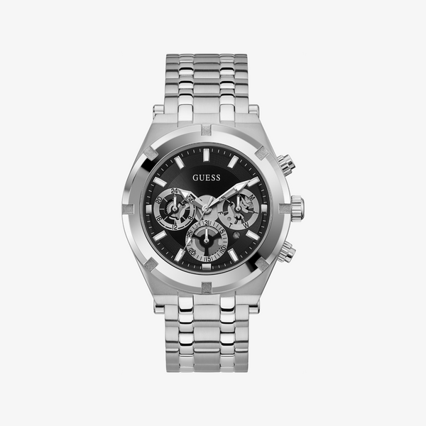 Guess Watches Men's Silver Stainless Steel, Black Dial | Gw0260g1 by i-watch