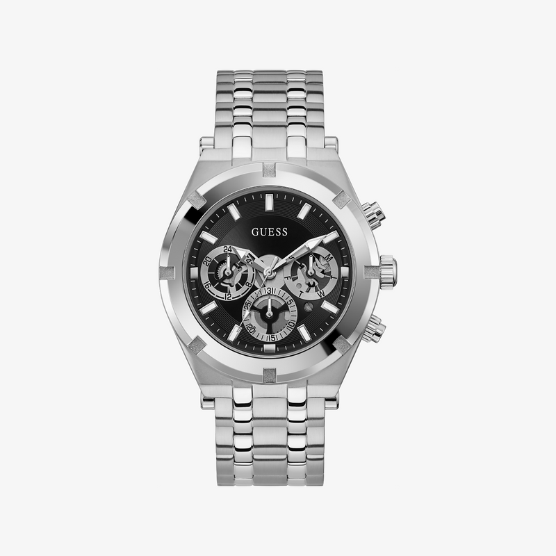 Guess Watches Men's Silver Stainless Steel, Black Dial | Gw0260g1 by i-watch