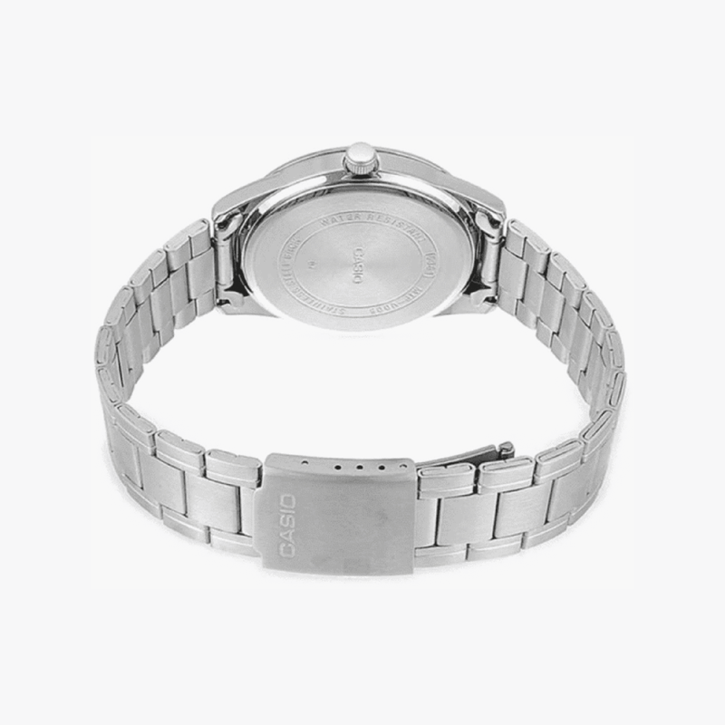 Casio Men's Silver Watch, Black Dial | Mtp-V004d-1budf by i-watch