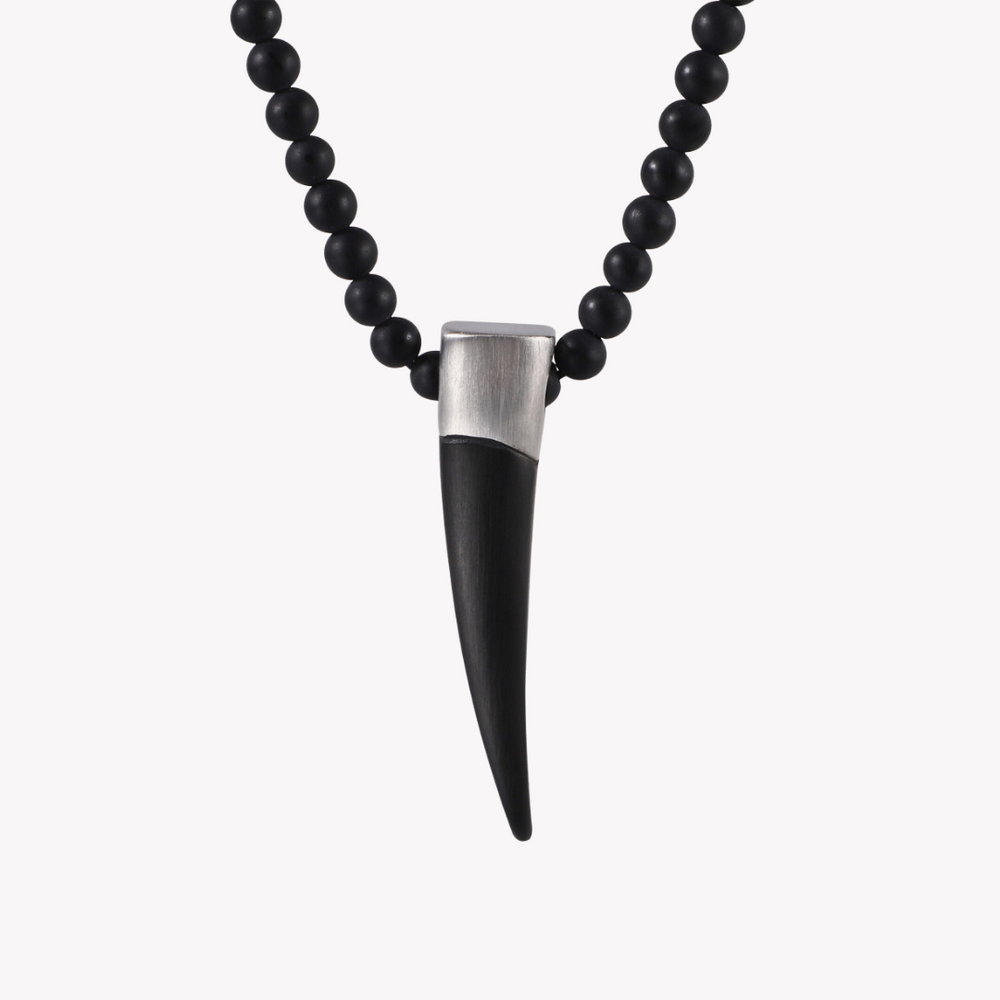 Zink Men's Stainless Steel Necklace - Black | Zjpd024-B by i-watch