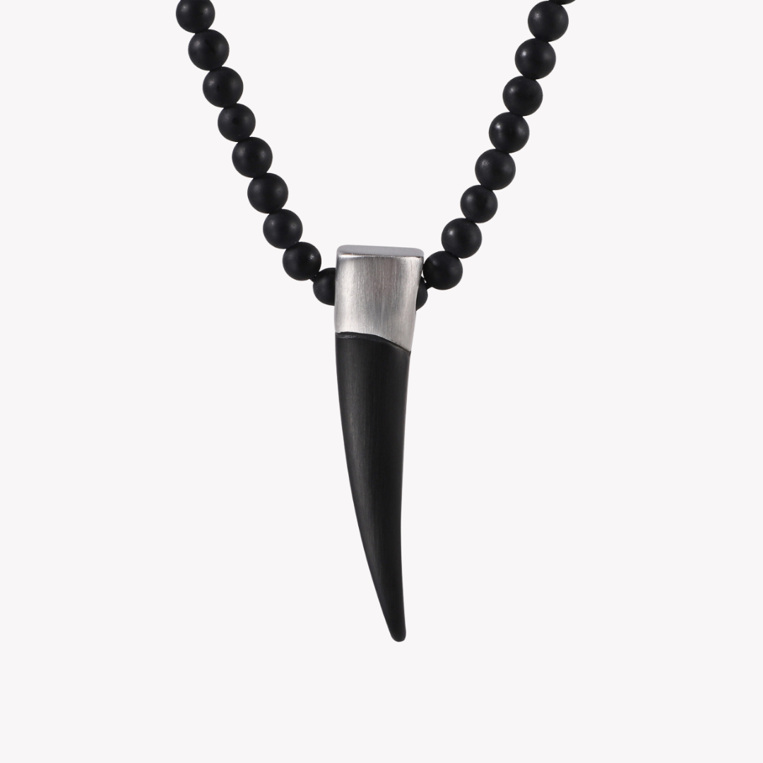 Zink Men's Stainless Steel Necklace - Black | Zjpd024-B by i-watch