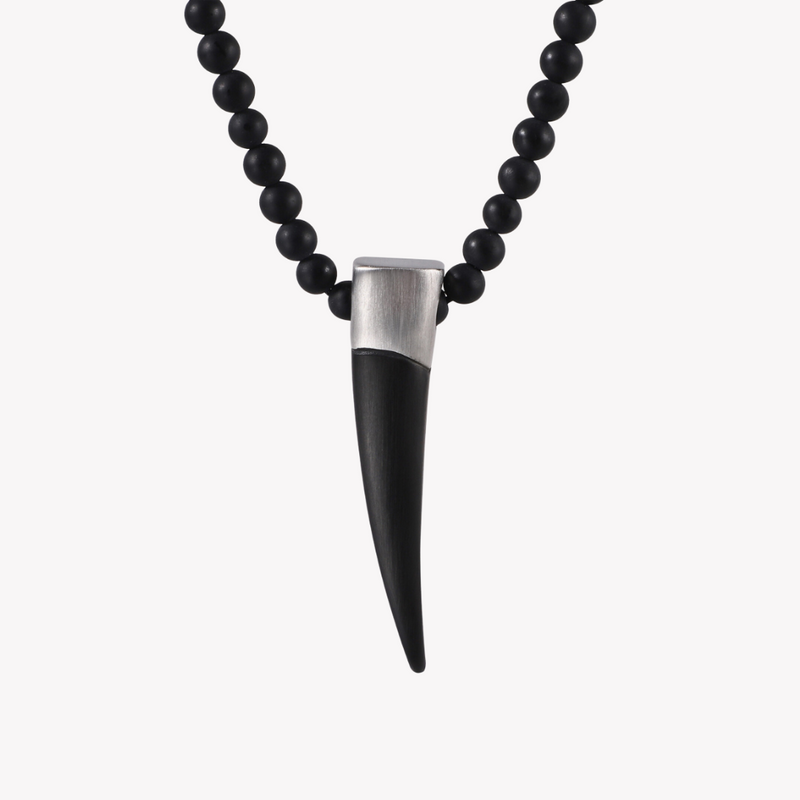 Zink Men's Stainless Steel Necklace - Black | Zjpd024-B by i-watch