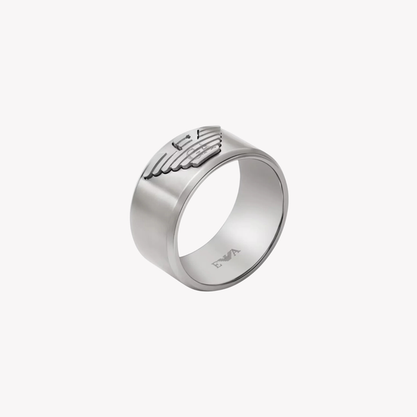 Emporio Armani Men's Silver Ring, Eagle Logo | EGS3166040510