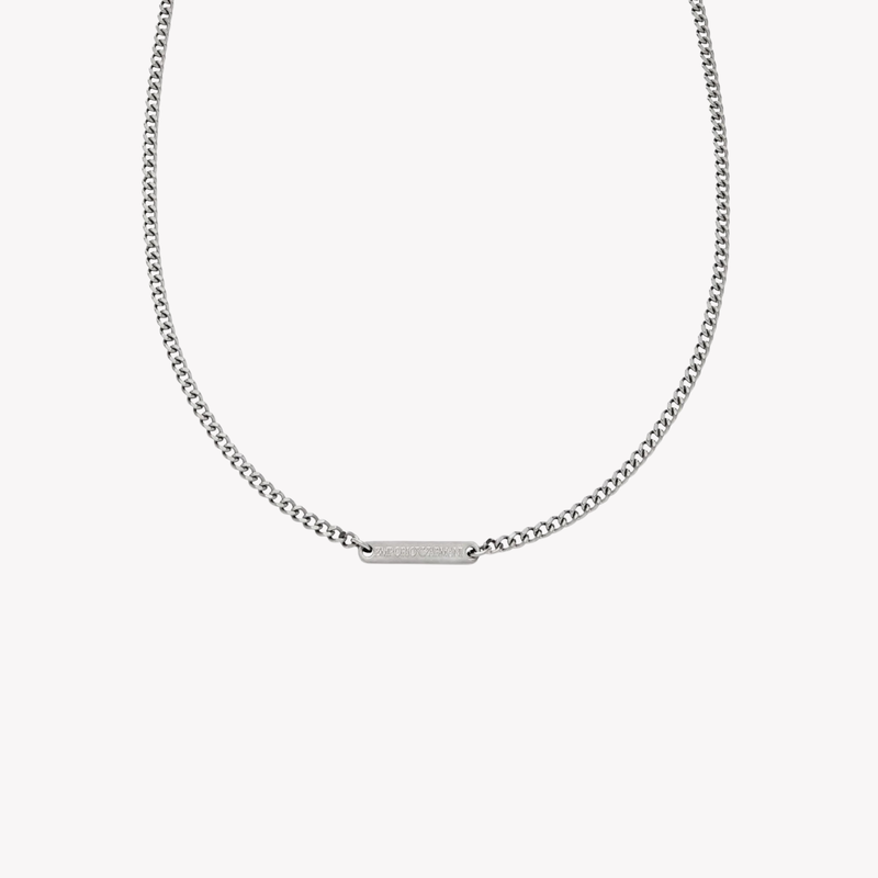Emporio Armani Men's Silver Necklace, Dog Tag Pendant | EGS3188040