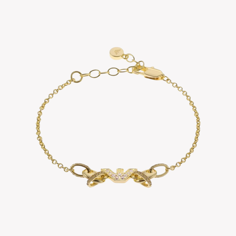 Emporio Armani Women's Gold-Tone Bracelet, Cubic Zirconia Accents | EGS3059710
