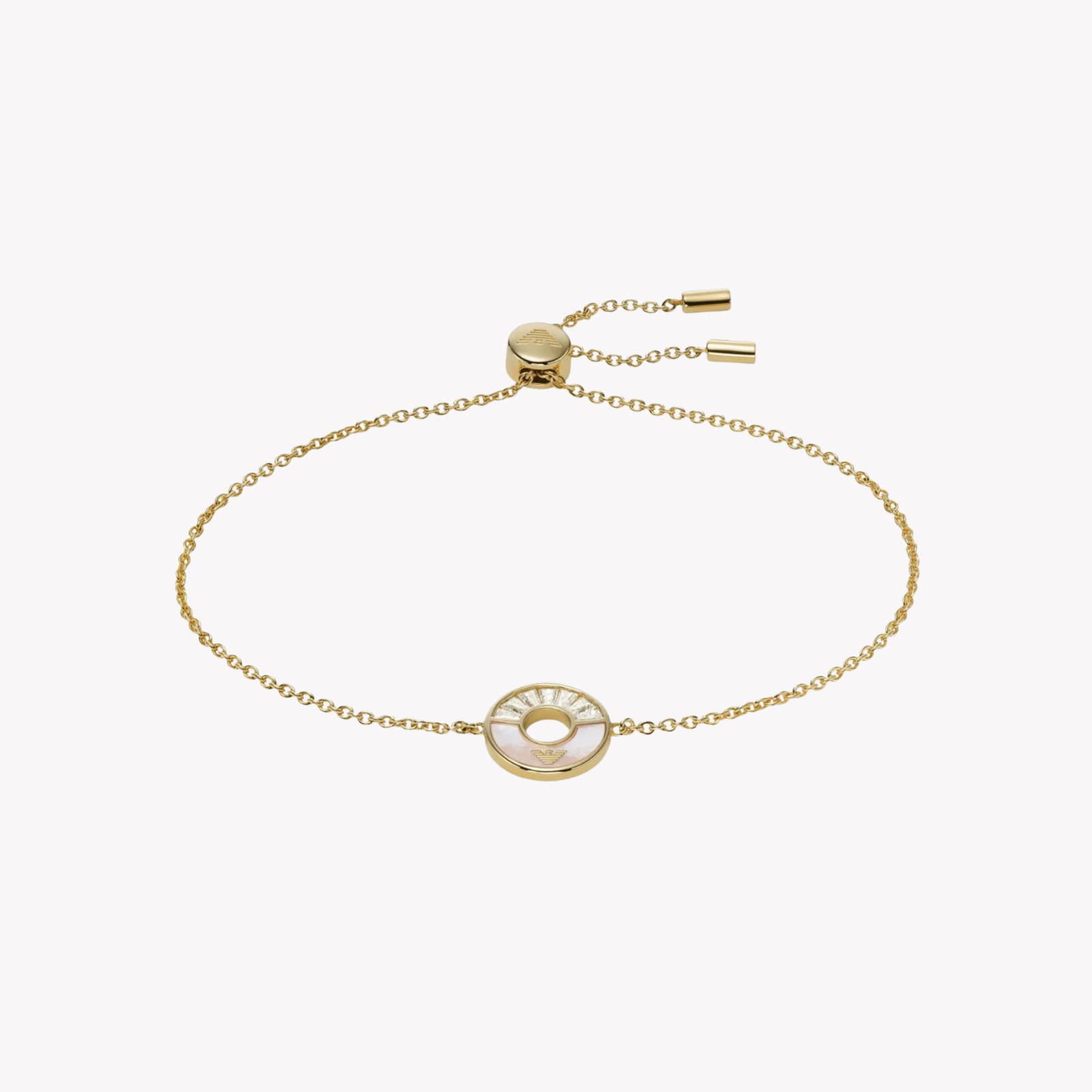 Emporio Armani Women's Gold Bracelet, Mother of Pearl & Crystal Charm | EG3558710