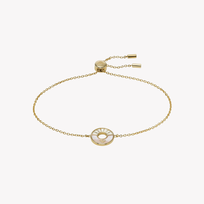 Emporio Armani Women's Gold Bracelet, Mother of Pearl & Crystal Charm | EG3558710