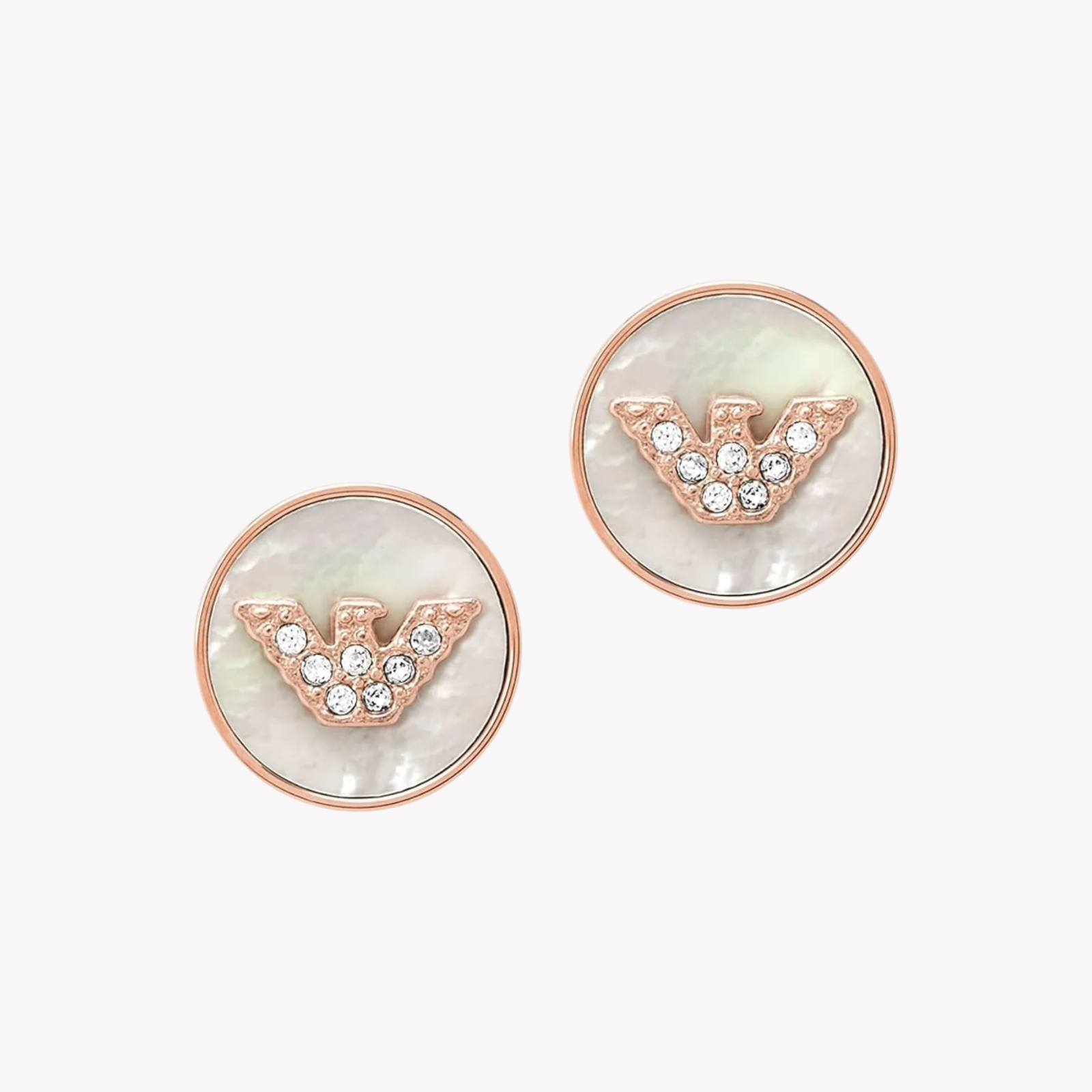 Emporio Armani Women's Rose Gold Earrings, Mother of Pearl & Crystal | EGS2311221