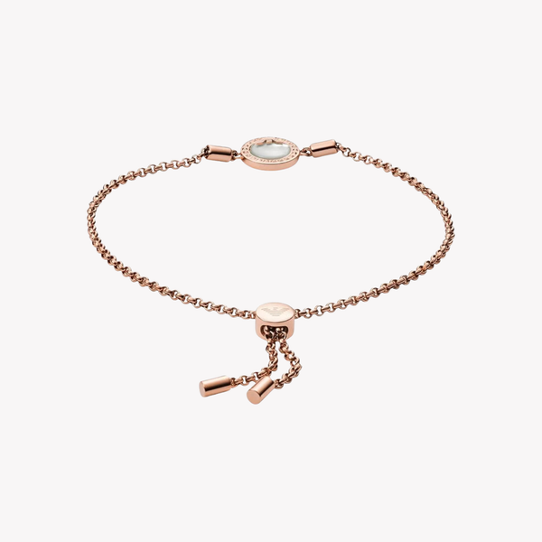 Emporio Armani Women's  Rose Gold Bracelet, Eagle Logo Plate | EGS2568221