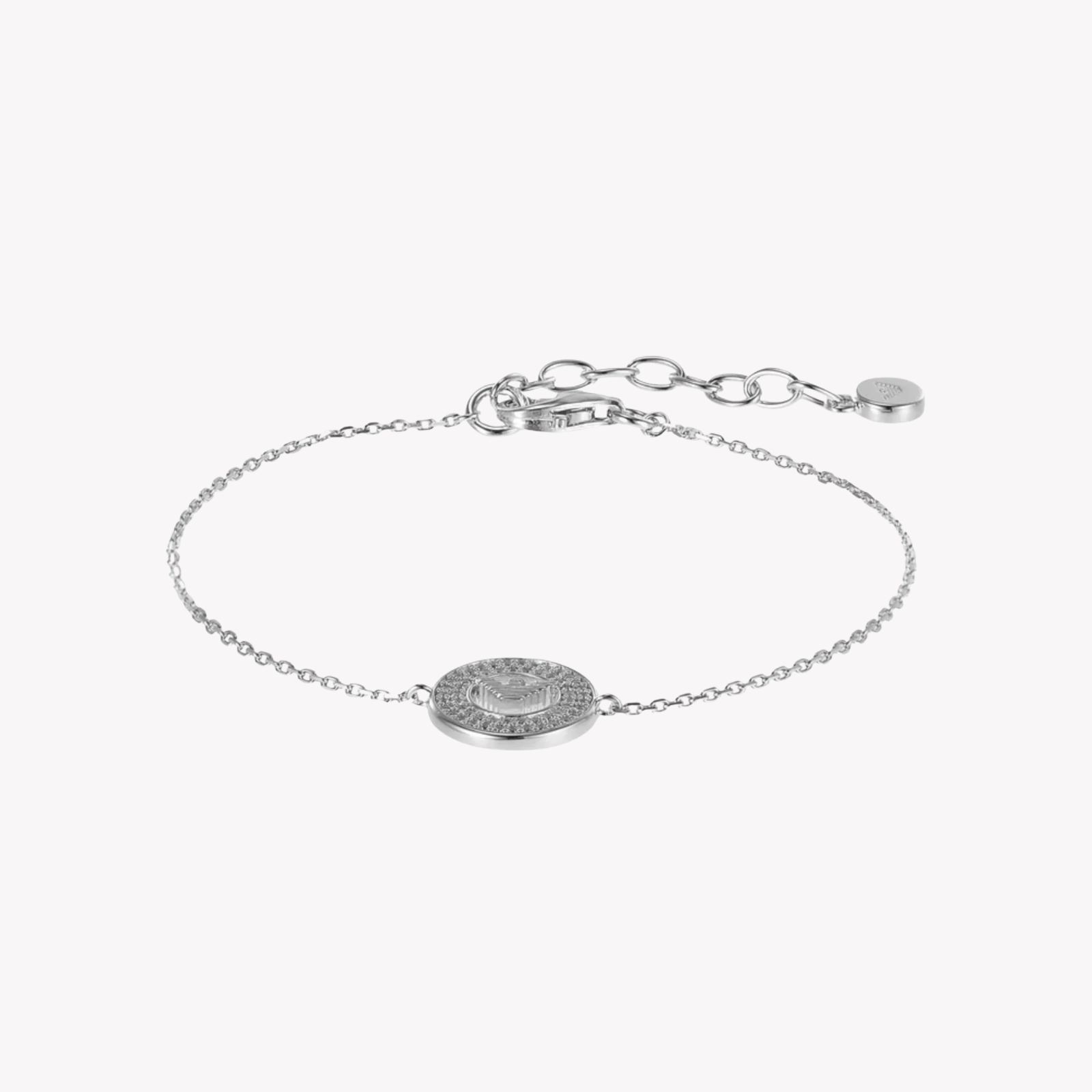 Emporio Armani Women's Silver Bracelet, Sterling Silver & Cubic Zirconia Eagle Logo | EG3586040