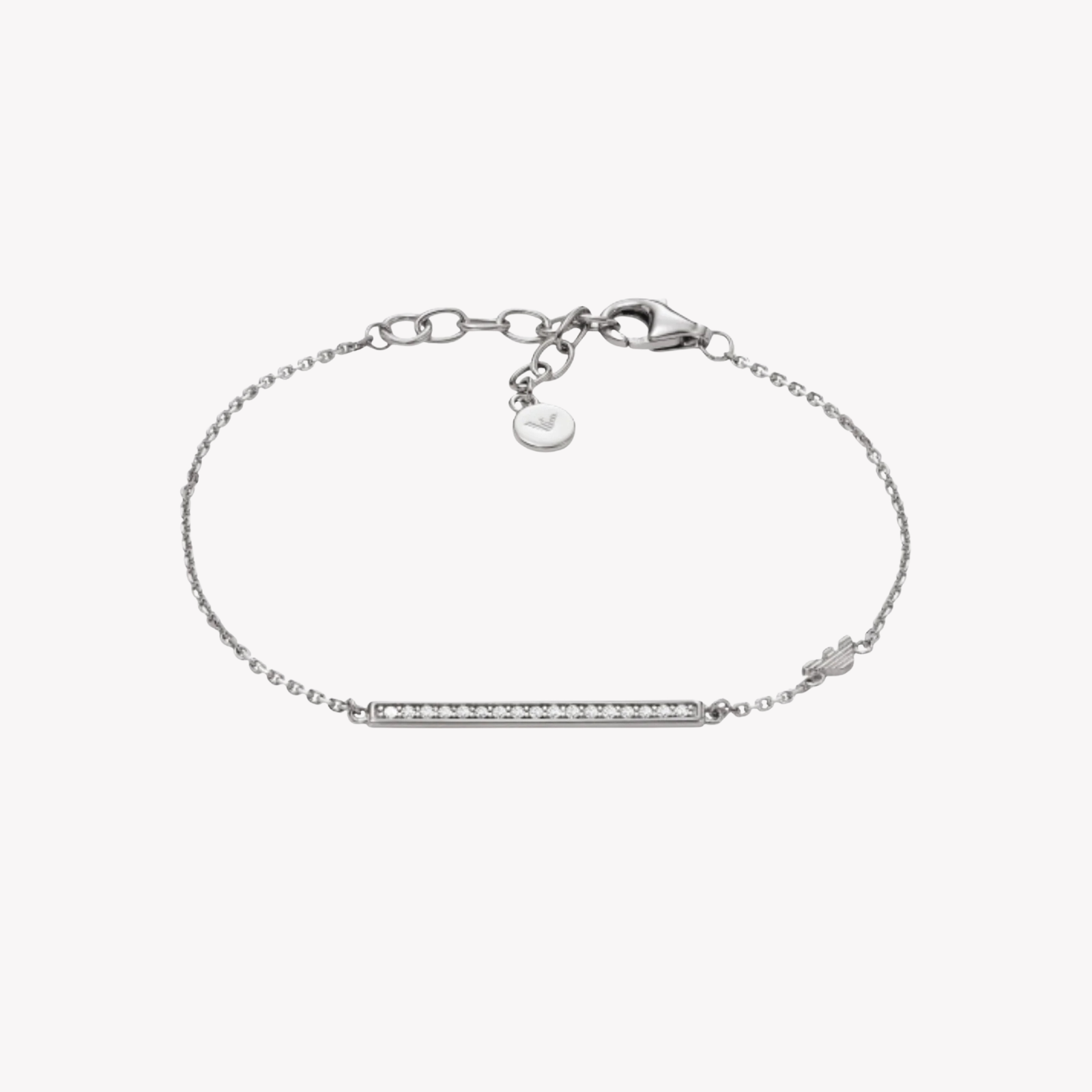 Emporio Armani Women's Silver Bracelet, Sterling Silver Crystal ID Bar | EG3592040
