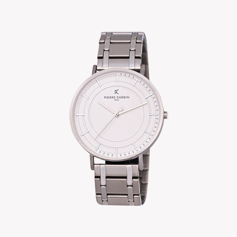 Pierre Cardin Men's Silver Metal Watch, White Dial | Cbn.3038 by i-watch