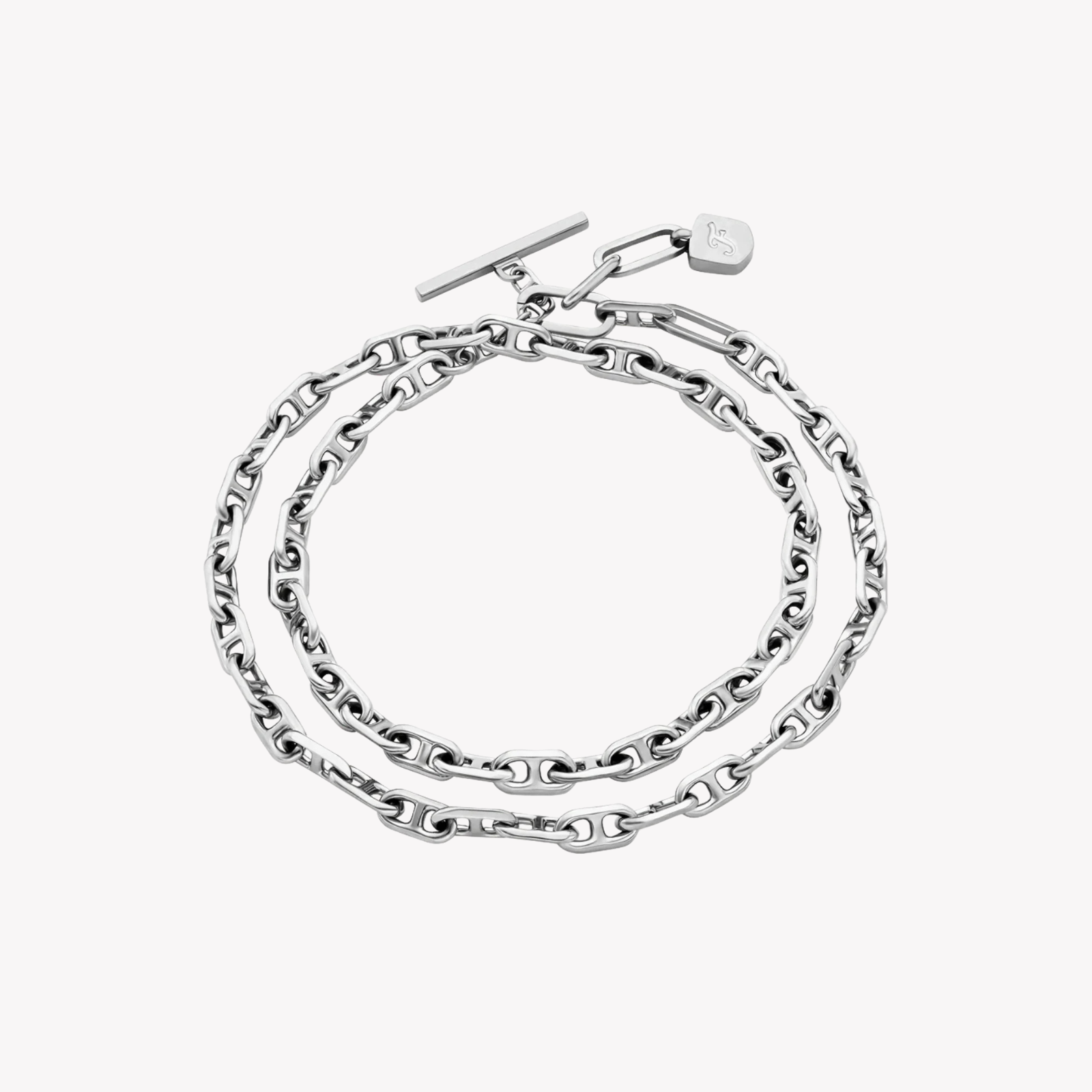 Fossil Women's Silver Bracelet, Double-Wrap Chain | JA7245040