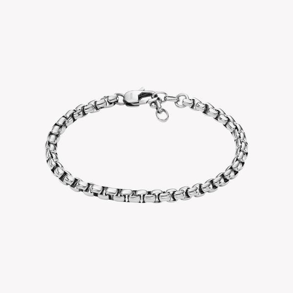 Fossil Men's Silver Bracelet, Stainless Steel Chain | JF04562040