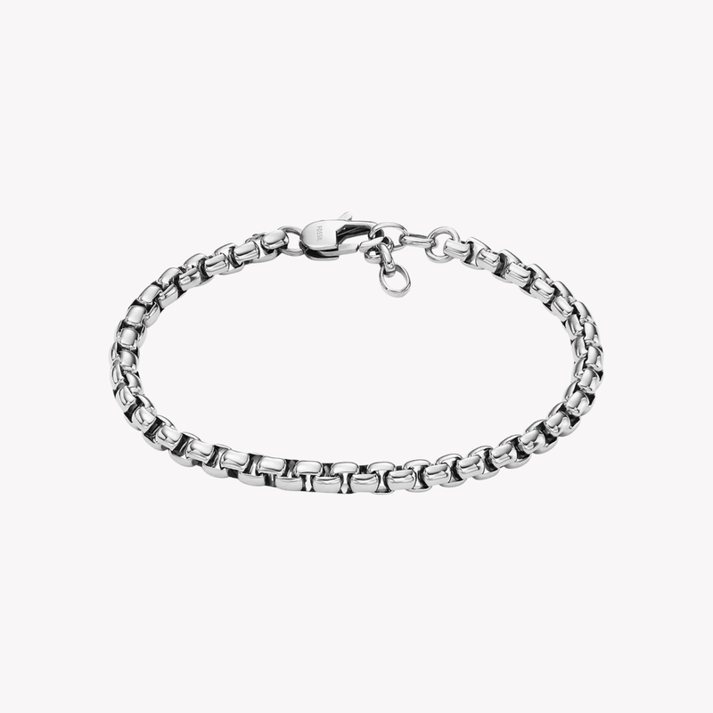Fossil Men's Silver Bracelet, Stainless Steel Chain | JF04562040