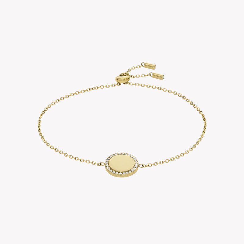 Fossil Jewels Women's Gold-Tone Bracelet, Cubic Zirconia Accents | JOF00943710